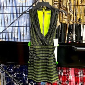 NWT! Marc New York Neon & Black Mesh Belted Mini Dress